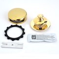 Watco Univ. NuFit Push Pull Bath Stopper w-Grid Strain, Innovator Overflow and Silicone, Brass 948700-PP-PB-G